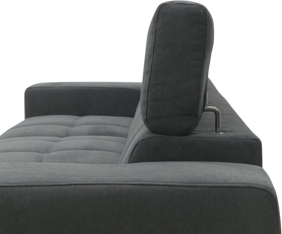 DOMO collection Hoekbank Trento L-vorm met sledevoet of enkele voet naar keuze met verstelbare hoofdsteun récamier links rechts bestelbaar - Foto 2