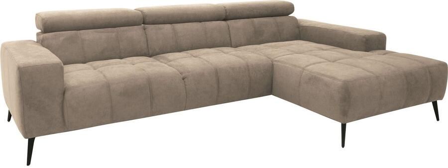 DOMO collection Hoekbank Trento L-vorm met sledevoet of enkele voet naar keuze met verstelbare hoofdsteun récamier links rechts bestelbaar - Foto 11