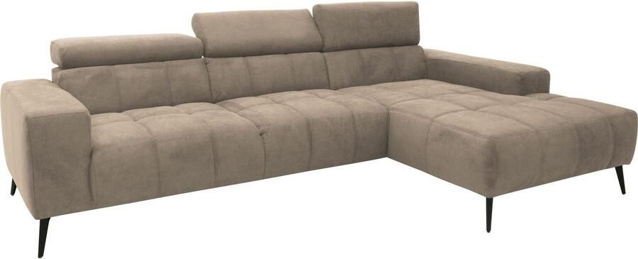 DOMO collection Hoekbank Trento L-vorm met sledevoet of enkele voet naar keuze met verstelbare hoofdsteun récamier links rechts bestelbaar - Foto 10