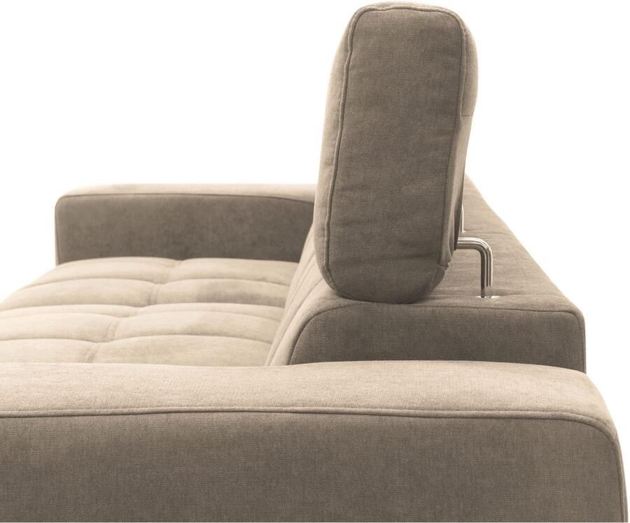 DOMO collection Hoekbank Trento L-vorm met sledevoet of enkele voet naar keuze met verstelbare hoofdsteun récamier links rechts bestelbaar - Foto 2