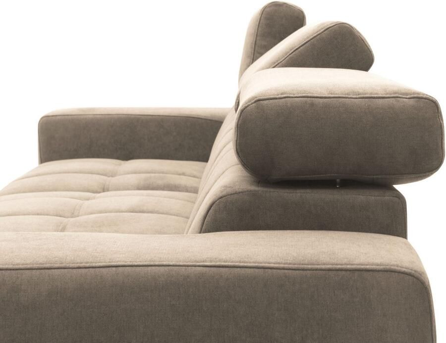 DOMO collection Hoekbank Trento L-vorm met sledevoet of enkele voet naar keuze met verstelbare hoofdsteun récamier links rechts bestelbaar - Foto 3