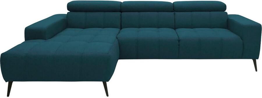 DOMO collection Hoekbank Trento L-vorm met sledevoet of enkele voet naar keuze met verstelbare hoofdsteun récamier links rechts bestelbaar - Foto 7