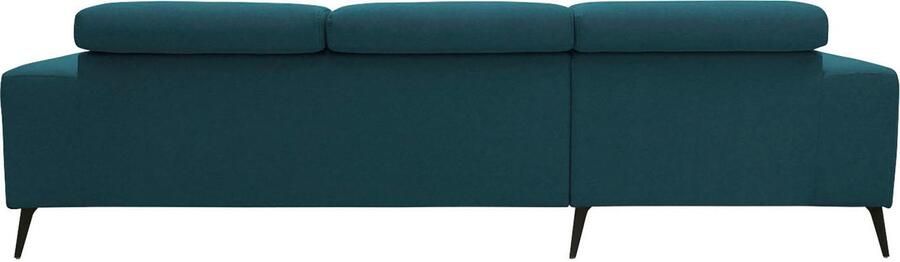 DOMO collection Hoekbank Trento L-vorm met sledevoet of enkele voet naar keuze met verstelbare hoofdsteun récamier links rechts bestelbaar - Foto 9