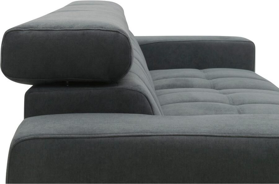 DOMO collection Hoekbank Trento L-vorm met sledevoet of enkele voet naar keuze met verstelbare hoofdsteun récamier links rechts bestelbaar - Foto 7