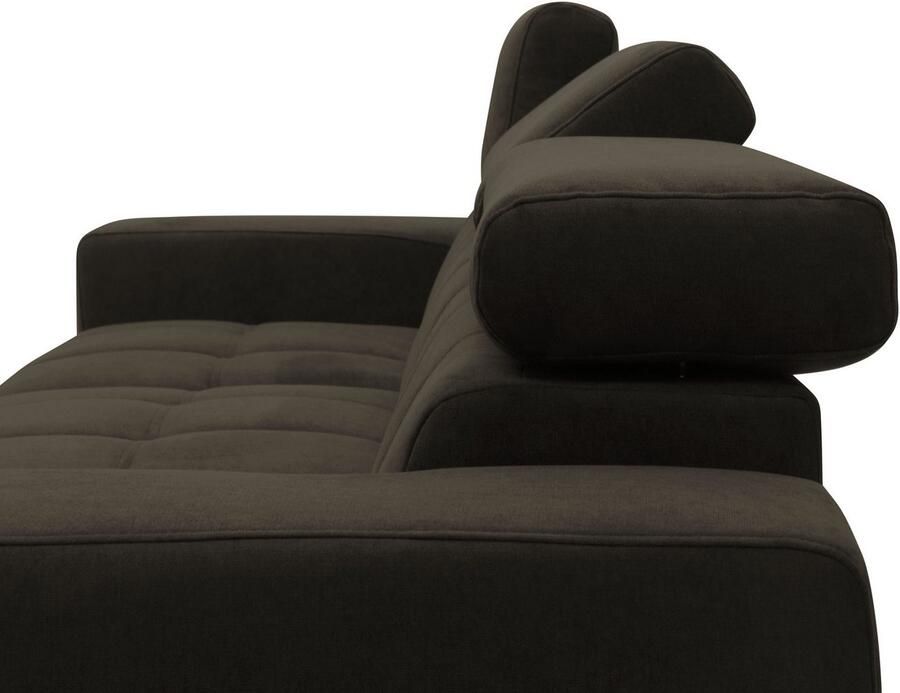 DOMO collection Hoekbank Trento L-vorm met sledevoet of enkele voet naar keuze met verstelbare hoofdsteun récamier links rechts bestelbaar - Foto 3