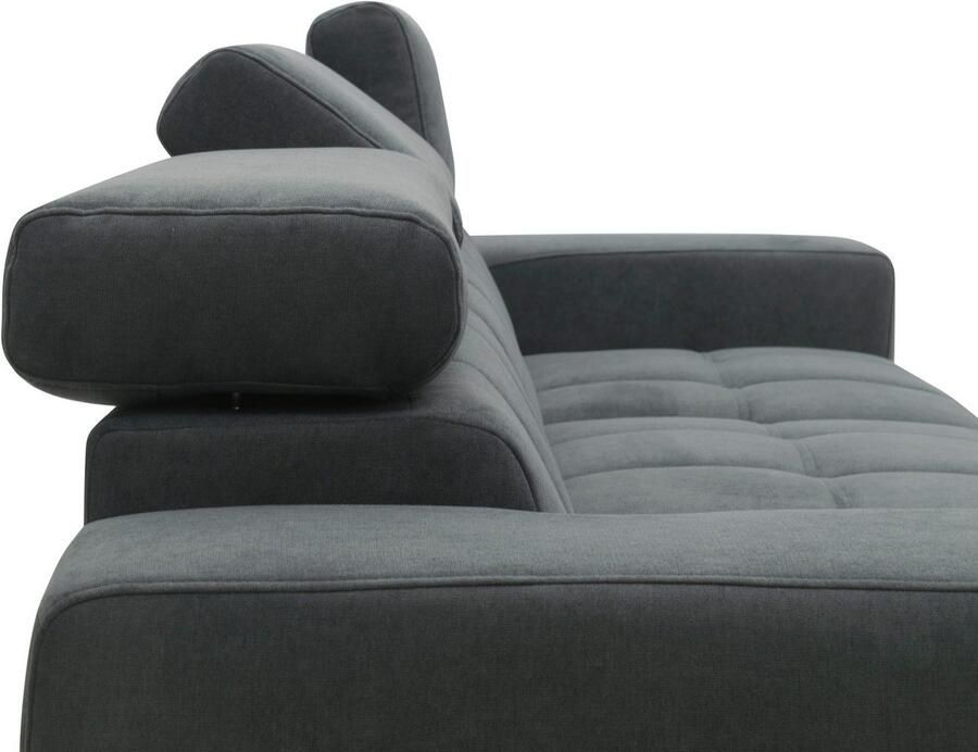 DOMO collection Hoekbank Trento L-vorm met sledevoet of enkele voet naar keuze met verstelbare hoofdsteun récamier links rechts bestelbaar - Foto 3