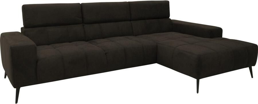 DOMO collection Hoekbank Trento L-vorm met sledevoet of enkele voet naar keuze met verstelbare hoofdsteun récamier links rechts bestelbaar - Foto 10