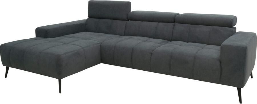 DOMO collection Hoekbank Trento L-vorm met sledevoet of enkele voet naar keuze met verstelbare hoofdsteun récamier links rechts bestelbaar - Foto 10