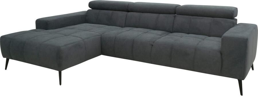 DOMO collection Hoekbank Trento L-vorm met sledevoet of enkele voet naar keuze met verstelbare hoofdsteun récamier links rechts bestelbaar - Foto 11