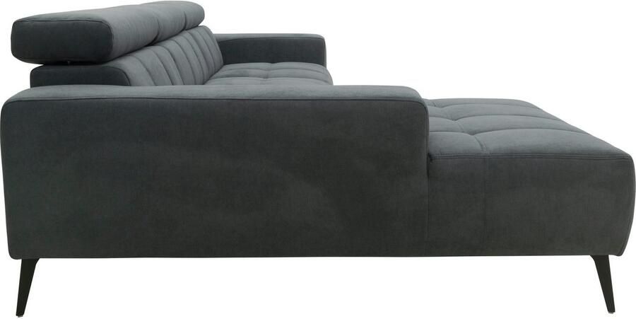 DOMO collection Hoekbank Trento L-vorm met sledevoet of enkele voet naar keuze met verstelbare hoofdsteun récamier links rechts bestelbaar - Foto 9