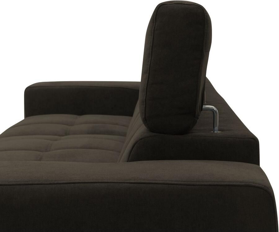 DOMO collection Hoekbank Trento L-vorm met sledevoet of enkele voet naar keuze met verstelbare hoofdsteun récamier links rechts bestelbaar - Foto 2