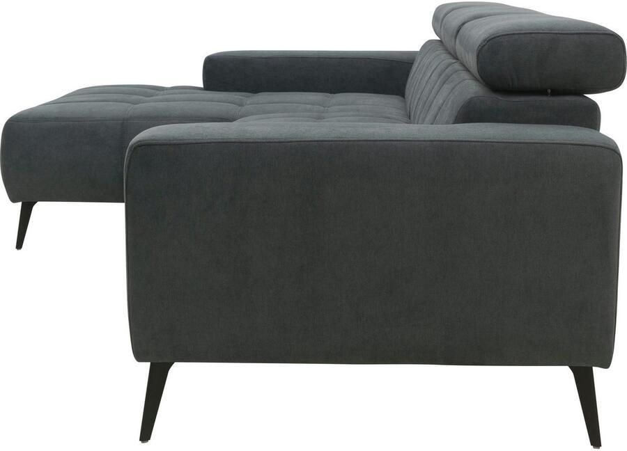 DOMO collection Hoekbank Trento L-vorm met sledevoet of enkele voet naar keuze met verstelbare hoofdsteun récamier links rechts bestelbaar - Foto 5