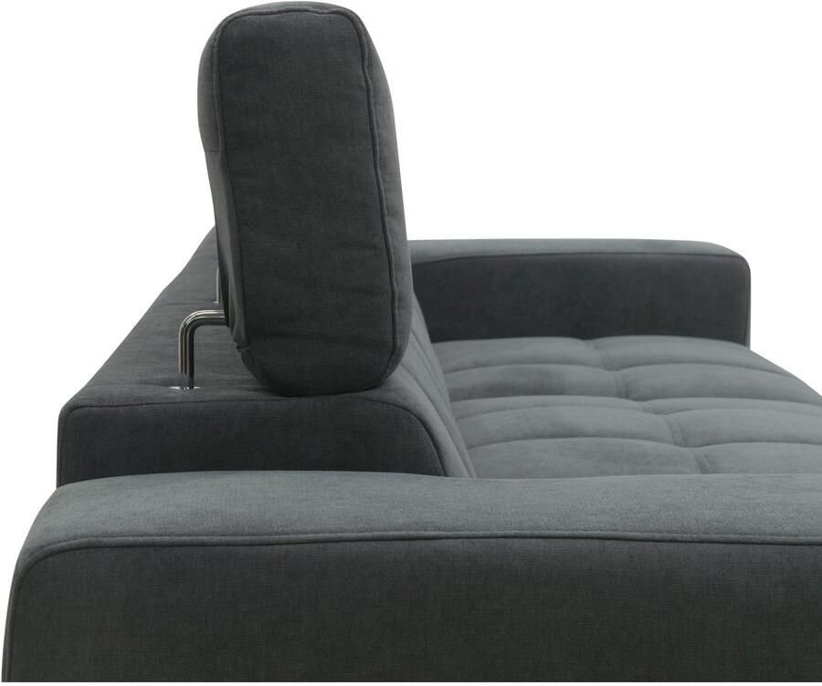 DOMO collection Hoekbank Trento L-vorm met sledevoet of enkele voet naar keuze met verstelbare hoofdsteun récamier links rechts bestelbaar - Foto 2