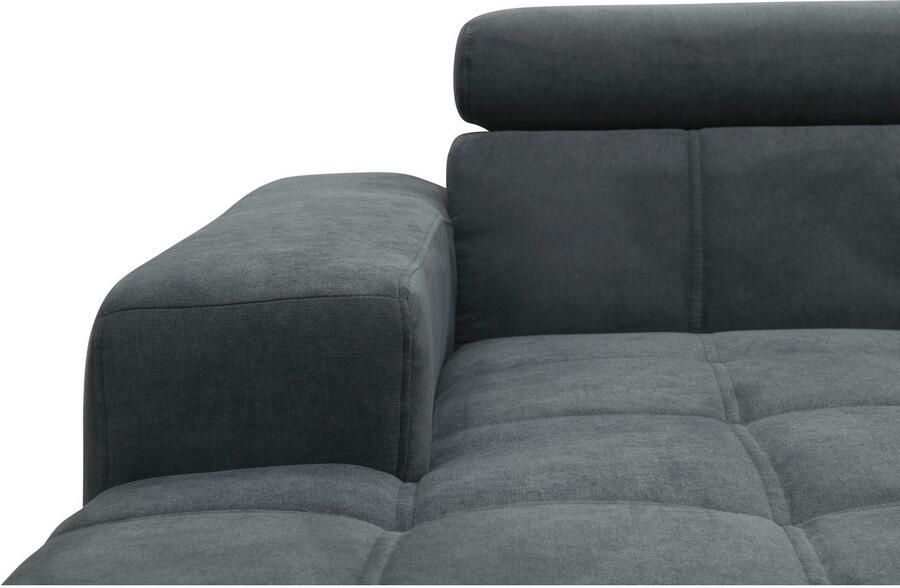 DOMO collection Hoekbank Trento L-vorm met sledevoet of enkele voet naar keuze met verstelbare hoofdsteun récamier links rechts bestelbaar - Foto 8