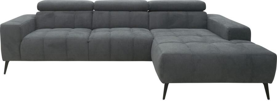 DOMO collection Hoekbank Trento L-vorm met sledevoet of enkele voet naar keuze met verstelbare hoofdsteun récamier links rechts bestelbaar - Foto 12