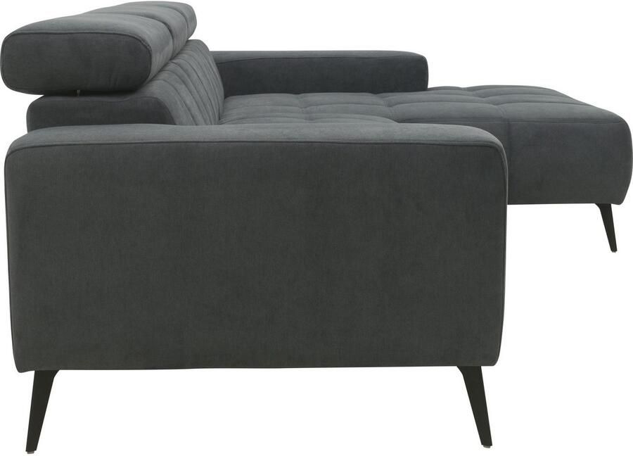 DOMO collection Hoekbank Trento L-vorm met sledevoet of enkele voet naar keuze met verstelbare hoofdsteun récamier links rechts bestelbaar - Foto 5