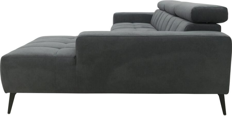 DOMO collection Hoekbank Trento L-vorm met sledevoet of enkele voet naar keuze met verstelbare hoofdsteun récamier links rechts bestelbaar - Foto 9