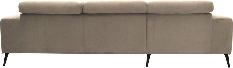 DOMO collection Hoekbank Trento L-vorm met sledevoet of enkele voet naar keuze met verstelbare hoofdsteun récamier links rechts bestelbaar - Foto 8