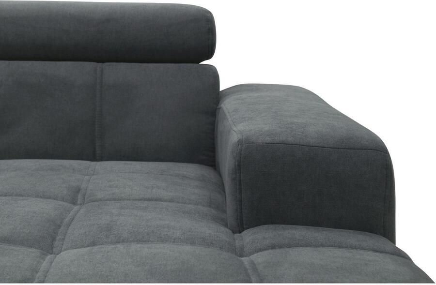 DOMO collection Hoekbank Trento L-vorm met sledevoet of enkele voet naar keuze met verstelbare hoofdsteun récamier links rechts bestelbaar - Foto 8