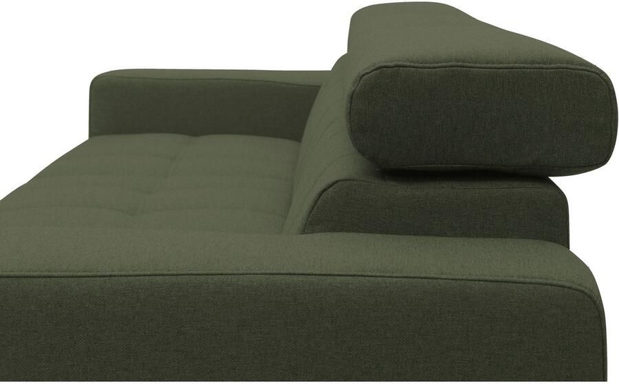 DOMO collection Hoekbank Trento L-vorm met sledevoet of enkele voet naar keuze met verstelbare hoofdsteun récamier links rechts bestelbaar - Foto 8