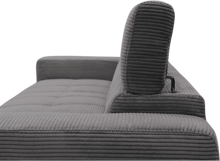 DOMO collection Hoekbank Trento L-vorm met sledevoet of enkele voet naar keuze met verstelbare hoofdsteun récamier links rechts bestelbaar - Foto 2