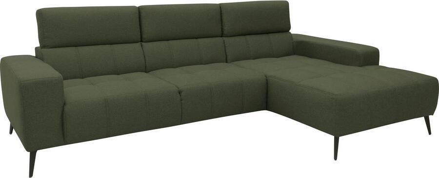 DOMO collection Hoekbank Trento L-vorm met sledevoet of enkele voet naar keuze met verstelbare hoofdsteun récamier links rechts bestelbaar - Foto 10