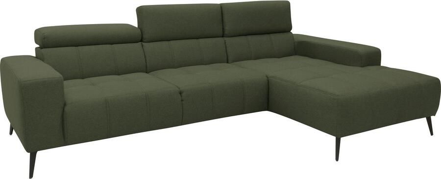 DOMO collection Hoekbank Trento L-vorm met sledevoet of enkele voet naar keuze met verstelbare hoofdsteun récamier links rechts bestelbaar - Foto 11