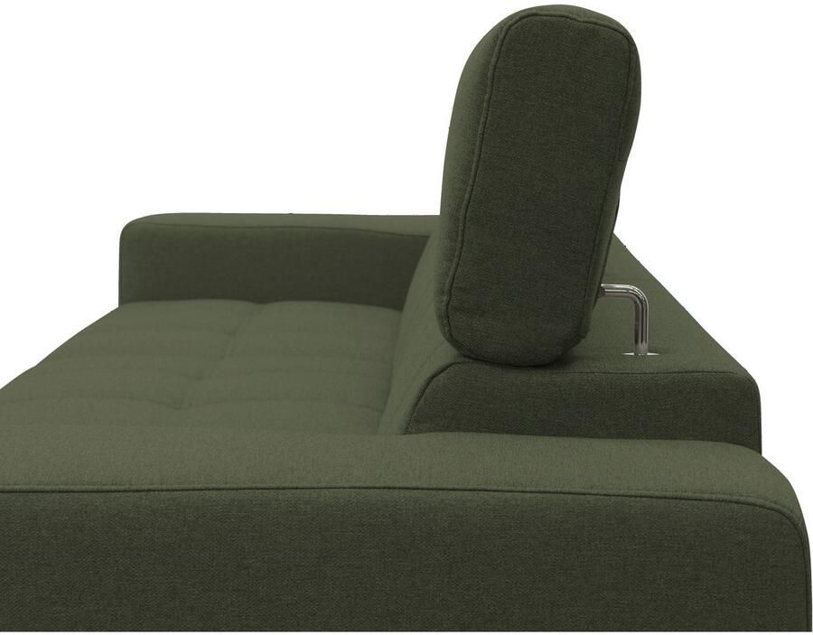 DOMO collection Hoekbank Trento L-vorm met sledevoet of enkele voet naar keuze met verstelbare hoofdsteun récamier links rechts bestelbaar - Foto 2