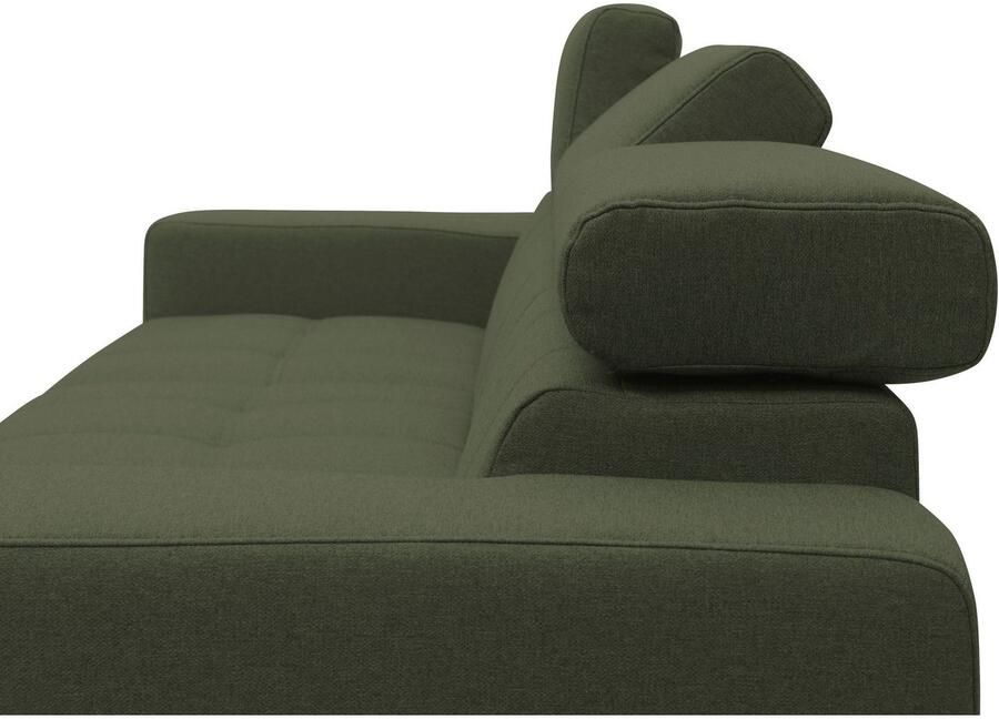 DOMO collection Hoekbank Trento L-vorm met sledevoet of enkele voet naar keuze met verstelbare hoofdsteun récamier links rechts bestelbaar - Foto 3