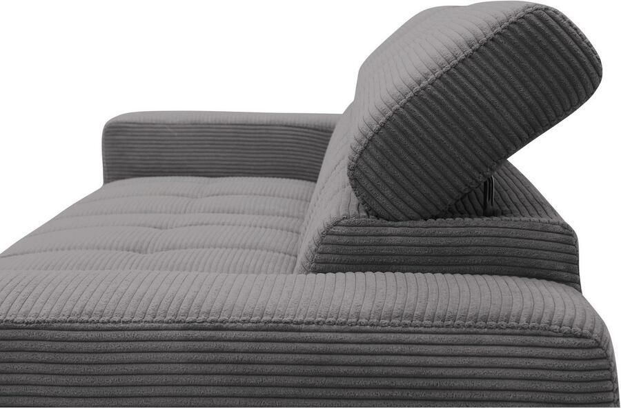 DOMO collection Hoekbank Trento L-vorm met sledevoet of enkele voet naar keuze met verstelbare hoofdsteun récamier links rechts bestelbaar - Foto 6