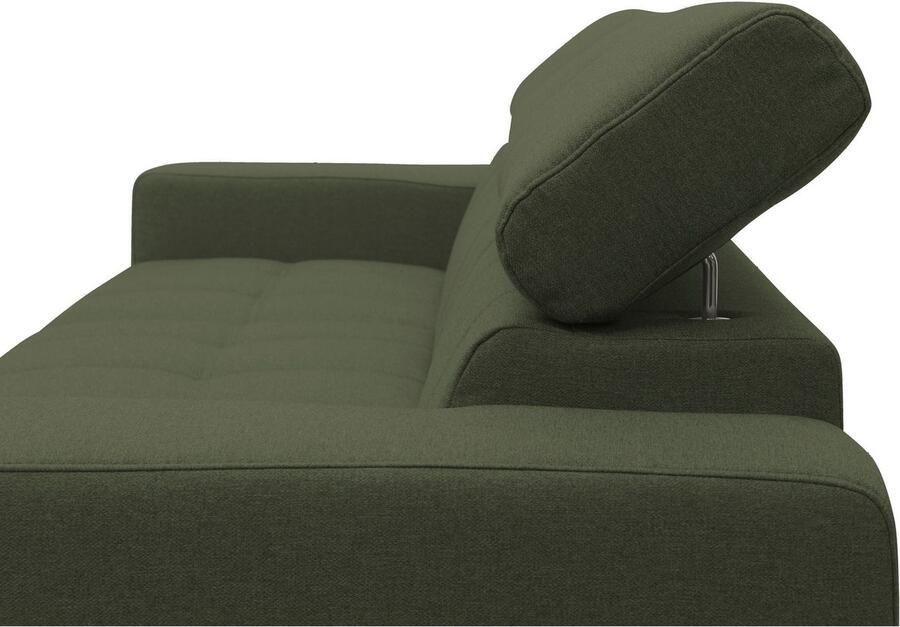 DOMO collection Hoekbank Trento L-vorm met sledevoet of enkele voet naar keuze met verstelbare hoofdsteun récamier links rechts bestelbaar - Foto 5