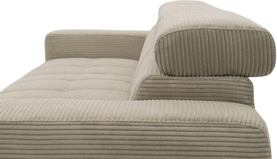 DOMO collection Hoekbank Trento L-vorm met sledevoet of enkele voet naar keuze met verstelbare hoofdsteun récamier links rechts bestelbaar - Foto 8