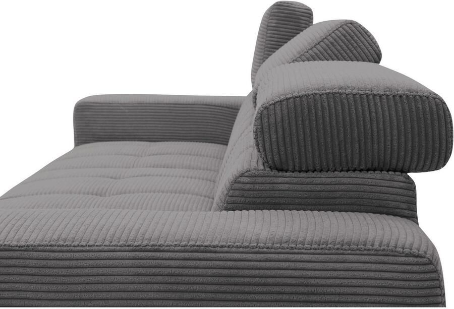 DOMO collection Hoekbank Trento L-vorm met sledevoet of enkele voet naar keuze met verstelbare hoofdsteun récamier links rechts bestelbaar - Foto 5