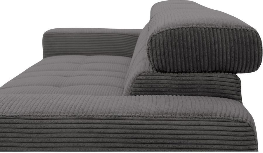 DOMO collection Hoekbank Trento L-vorm met sledevoet of enkele voet naar keuze met verstelbare hoofdsteun récamier links rechts bestelbaar - Foto 8