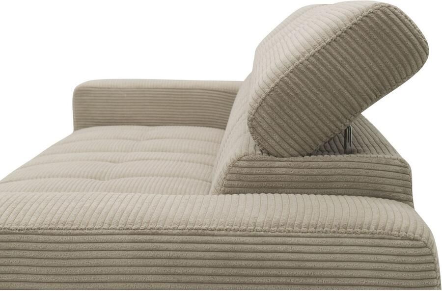 DOMO collection Hoekbank Trento L-vorm met sledevoet of enkele voet naar keuze met verstelbare hoofdsteun récamier links rechts bestelbaar - Foto 6