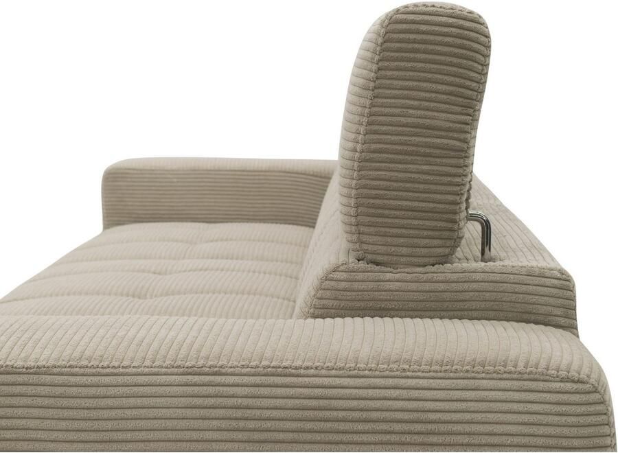 DOMO collection Hoekbank Trento L-vorm met sledevoet of enkele voet naar keuze met verstelbare hoofdsteun récamier links rechts bestelbaar - Foto 2