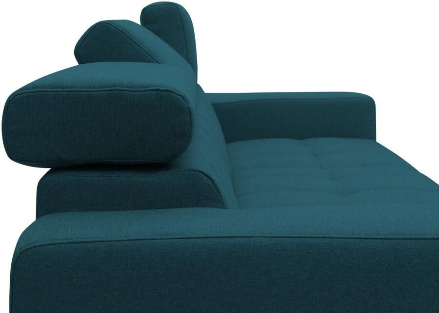 DOMO collection Hoekbank Trento L-vorm met sledevoet of enkele voet naar keuze met verstelbare hoofdsteun récamier links rechts bestelbaar - Foto 3