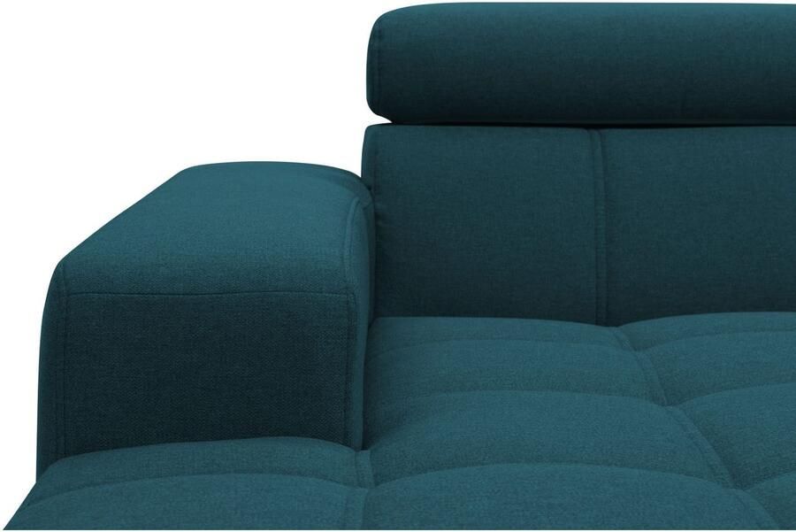 DOMO collection Hoekbank Trento L-vorm met sledevoet of enkele voet naar keuze met verstelbare hoofdsteun récamier links rechts bestelbaar - Foto 7