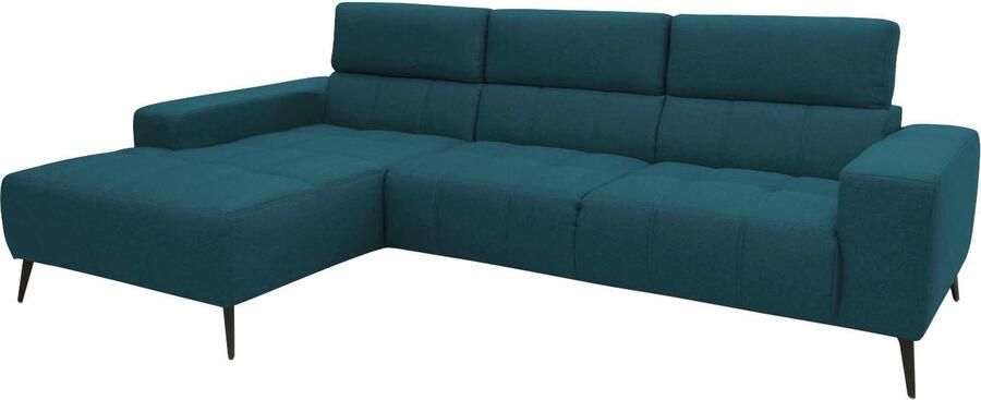 DOMO collection Hoekbank Trento L-vorm met sledevoet of enkele voet naar keuze met verstelbare hoofdsteun récamier links rechts bestelbaar - Foto 11