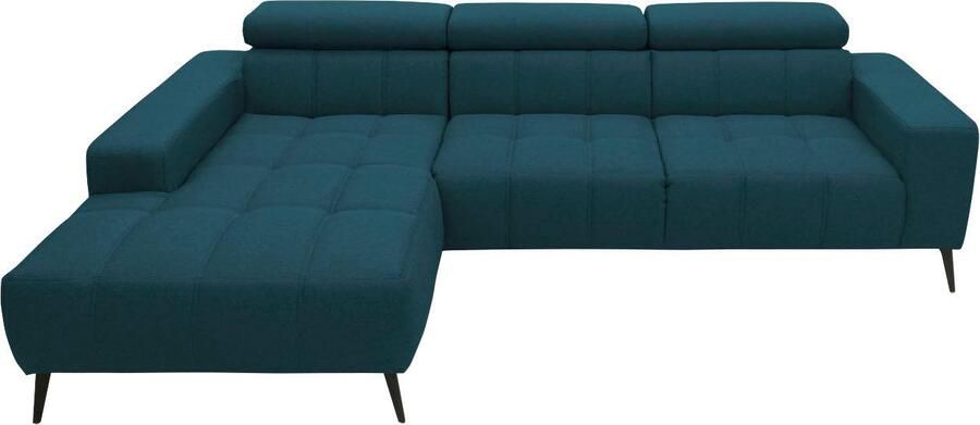 DOMO collection Hoekbank Trento L-vorm met sledevoet of enkele voet naar keuze met verstelbare hoofdsteun récamier links rechts bestelbaar - Foto 10