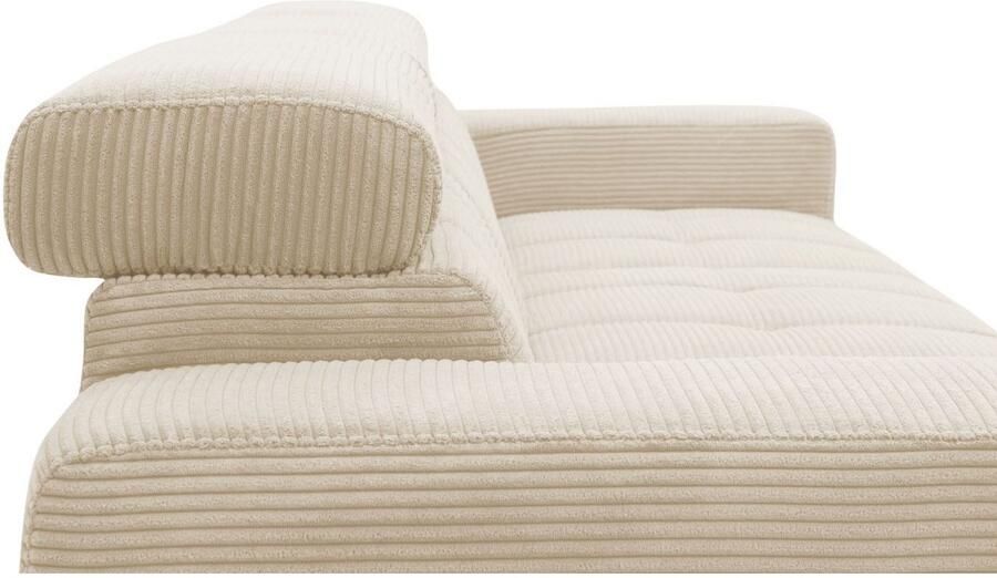 DOMO collection Hoekbank Trento L-vorm met sledevoet of enkele voet naar keuze met verstelbare hoofdsteun récamier links rechts bestelbaar - Foto 8