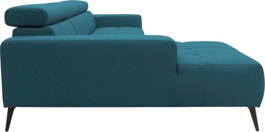 DOMO collection Hoekbank Trento L-vorm met sledevoet of enkele voet naar keuze met verstelbare hoofdsteun récamier links rechts bestelbaar - Foto 9