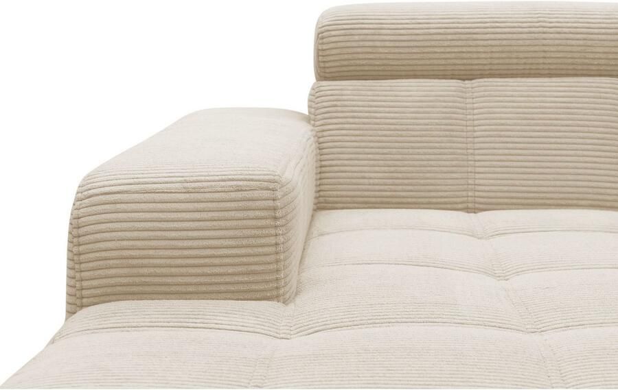 DOMO collection Hoekbank Trento L-vorm met sledevoet of enkele voet naar keuze met verstelbare hoofdsteun récamier links rechts bestelbaar - Foto 7