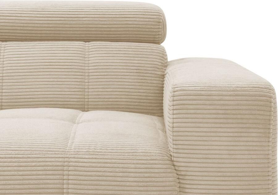 DOMO collection Hoekbank Trento L-vorm met sledevoet of enkele voet naar keuze met verstelbare hoofdsteun récamier links rechts bestelbaar - Foto 3