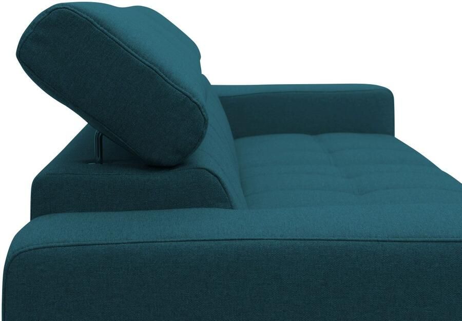 DOMO collection Hoekbank Trento L-vorm met sledevoet of enkele voet naar keuze met verstelbare hoofdsteun récamier links rechts bestelbaar - Foto 5