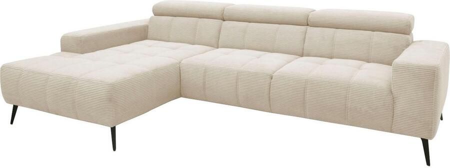 DOMO collection Hoekbank Trento L-vorm met sledevoet of enkele voet naar keuze met verstelbare hoofdsteun récamier links rechts bestelbaar - Foto 12