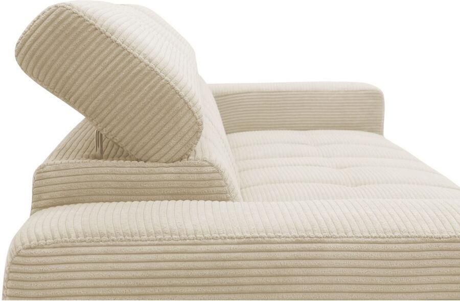 DOMO collection Hoekbank Trento L-vorm met sledevoet of enkele voet naar keuze met verstelbare hoofdsteun récamier links rechts bestelbaar - Foto 6