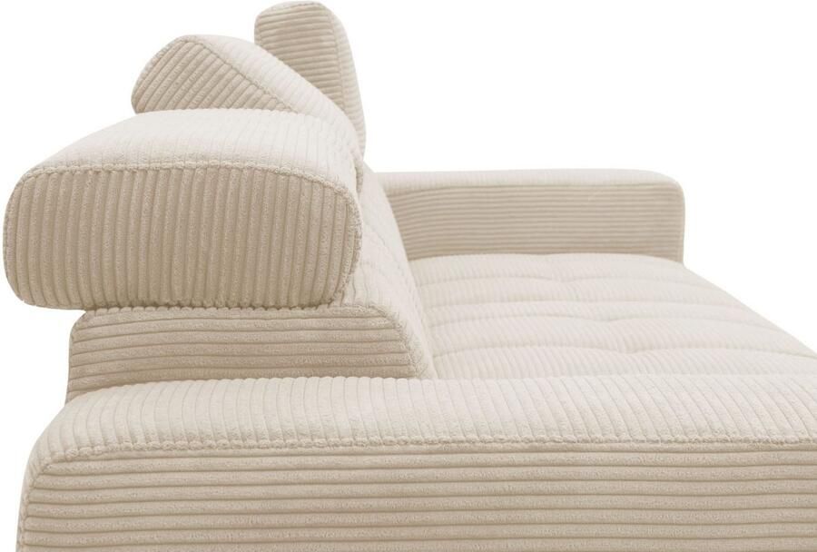 DOMO collection Hoekbank Trento L-vorm met sledevoet of enkele voet naar keuze met verstelbare hoofdsteun récamier links rechts bestelbaar - Foto 5