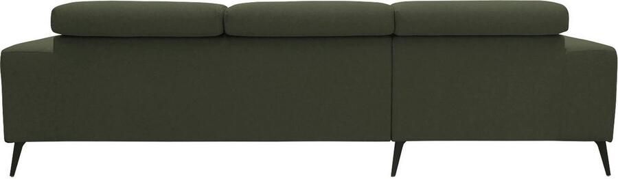 DOMO collection Hoekbank Trento L-vorm met sledevoet of enkele voet naar keuze met verstelbare hoofdsteun récamier links rechts bestelbaar - Foto 8