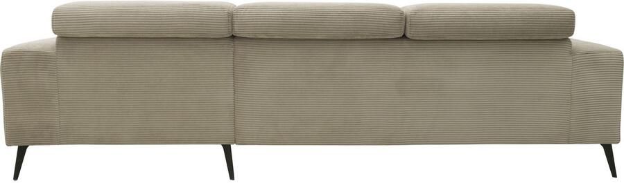 DOMO collection Hoekbank Trento L-vorm met sledevoet of enkele voet naar keuze met verstelbare hoofdsteun récamier links rechts bestelbaar - Foto 13